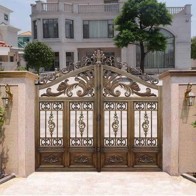 Top luxury wrought iron double swing villa main gate LJ-8810